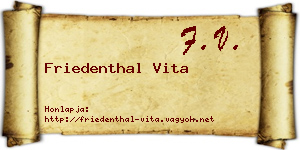 Friedenthal Vita névjegykártya